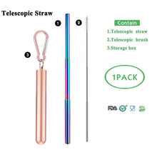 Load image into Gallery viewer, Telescopic Metal Drinking Straw