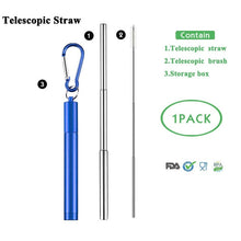 Load image into Gallery viewer, Telescopic Metal Drinking Straw